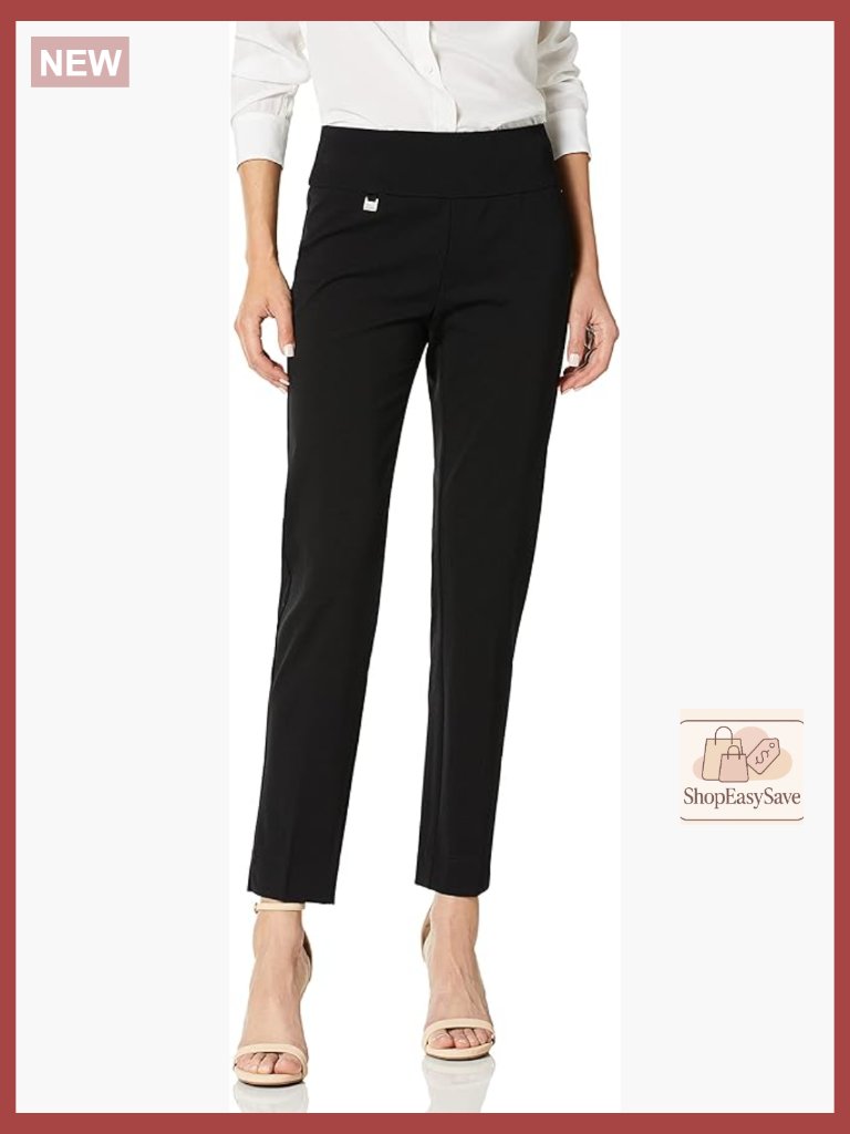 Wide Band Elastic Waist Pull On Knit Ankle Pant Stretch Tapered Casual